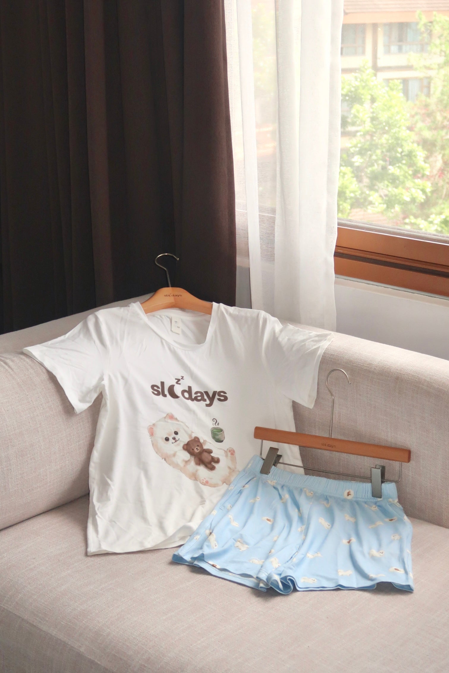 Pom Pom Oversized Modal Non-Padded T-Shirt Set