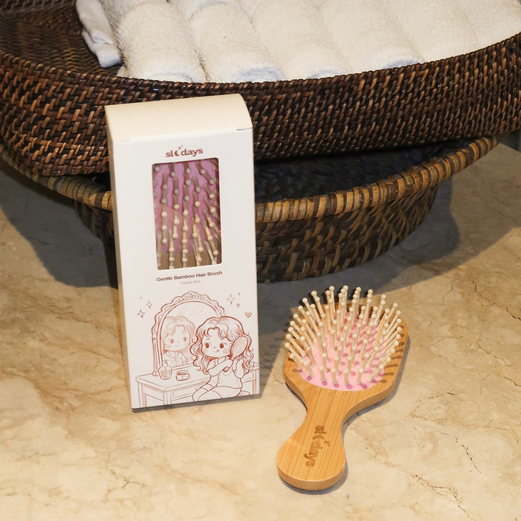 Gentle Bamboo Hair Brush Travel Size