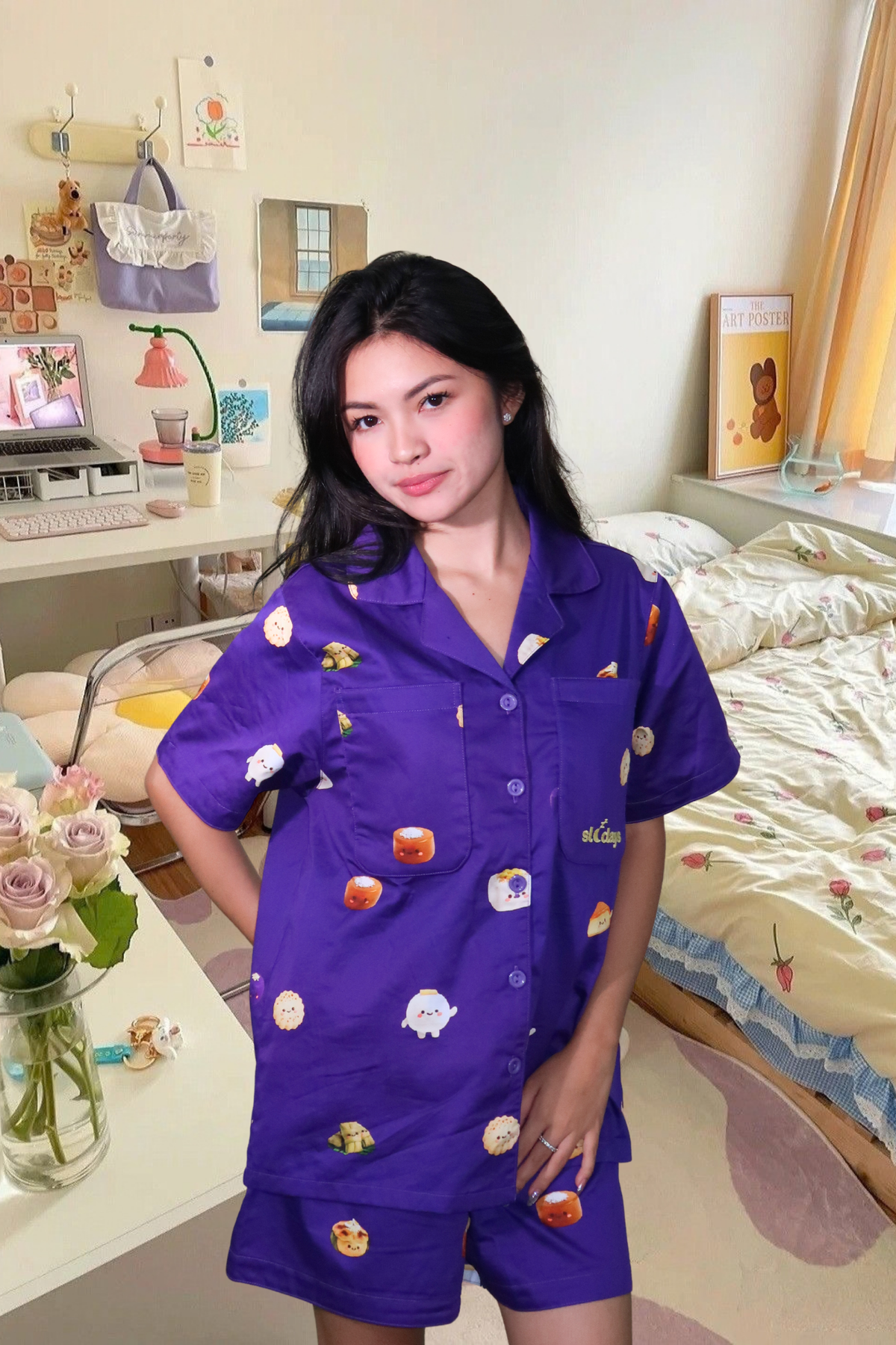 Paborito Cotton Satin Oversized Shorts Set