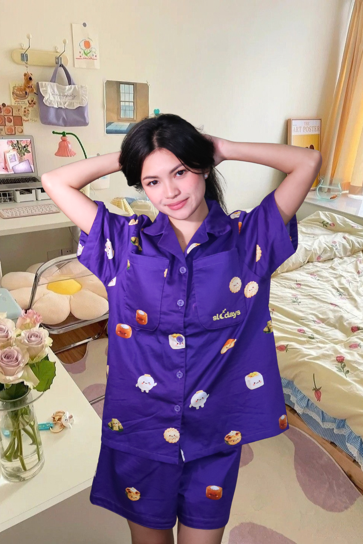 Paborito Cotton Satin Oversized Shorts Set