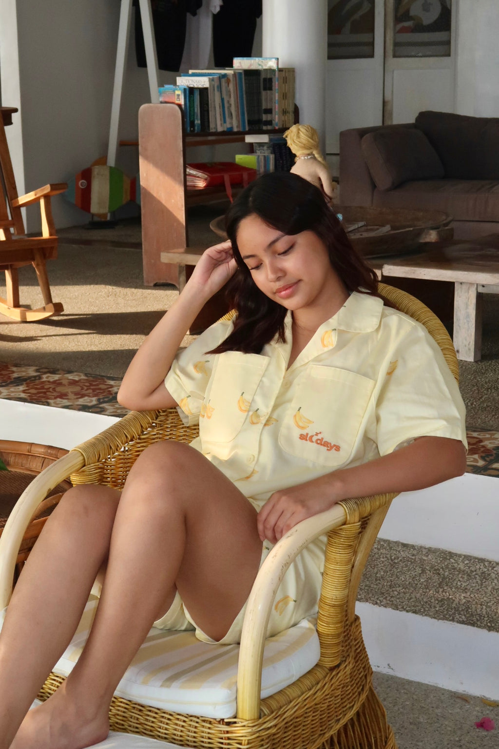 Banana Cotton Oversized Shorts Set