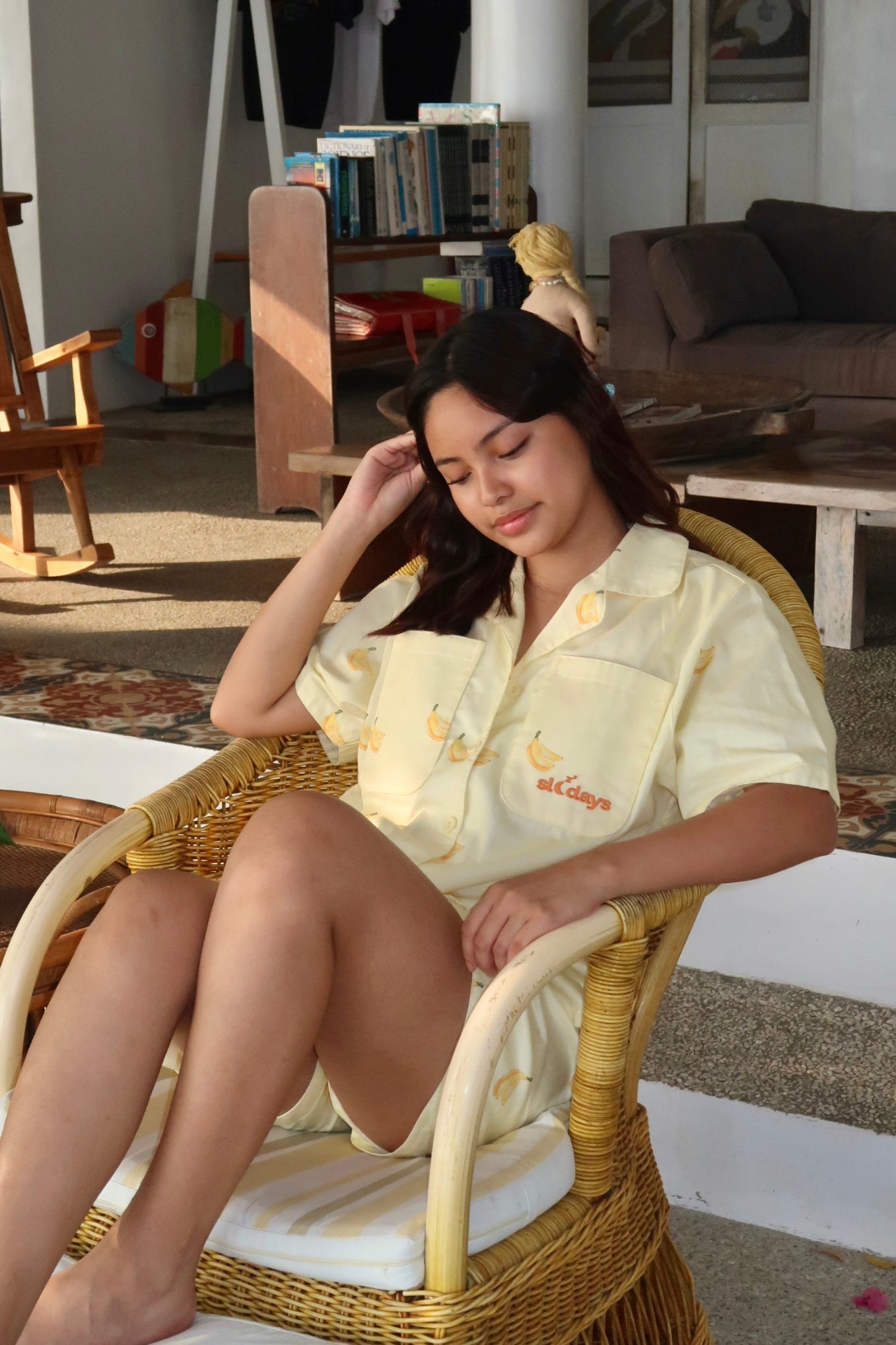 Banana Cotton Oversized Shorts Set