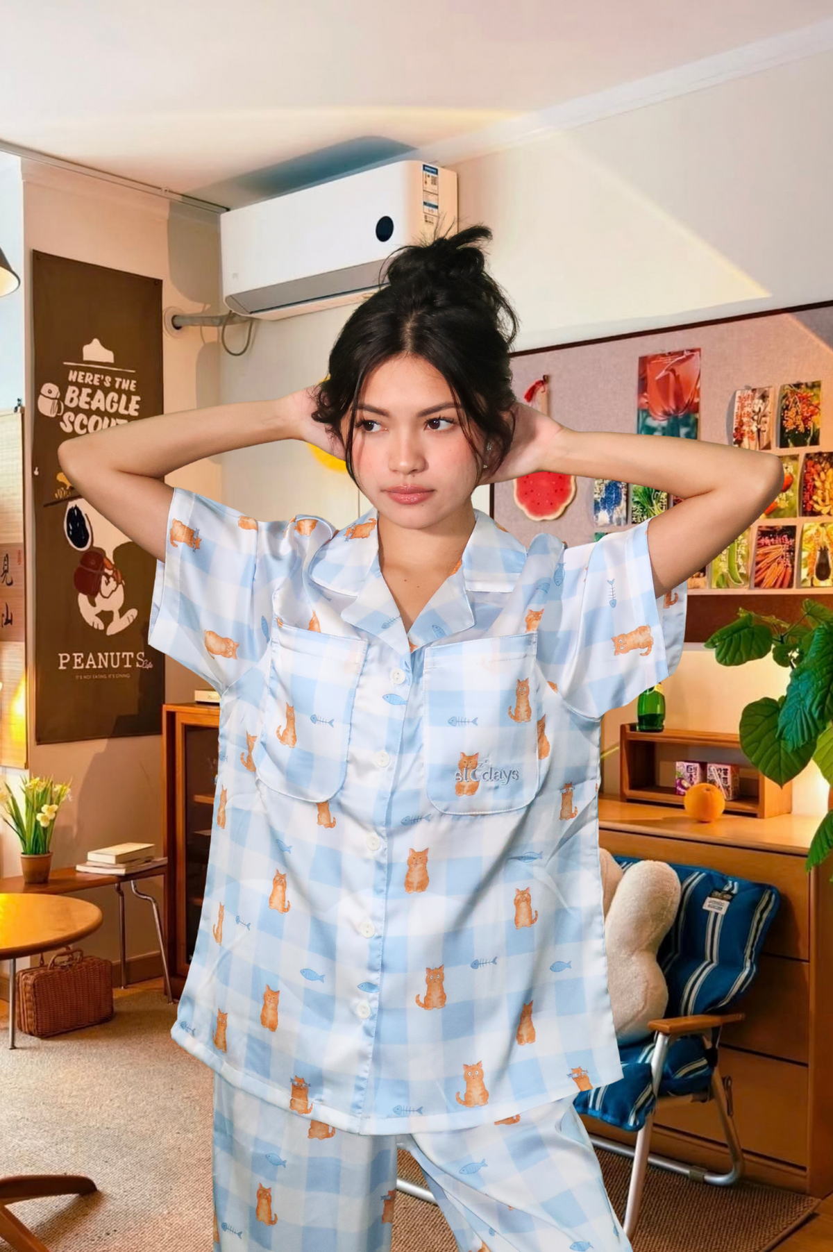 Kitty Oversized Shorts Set