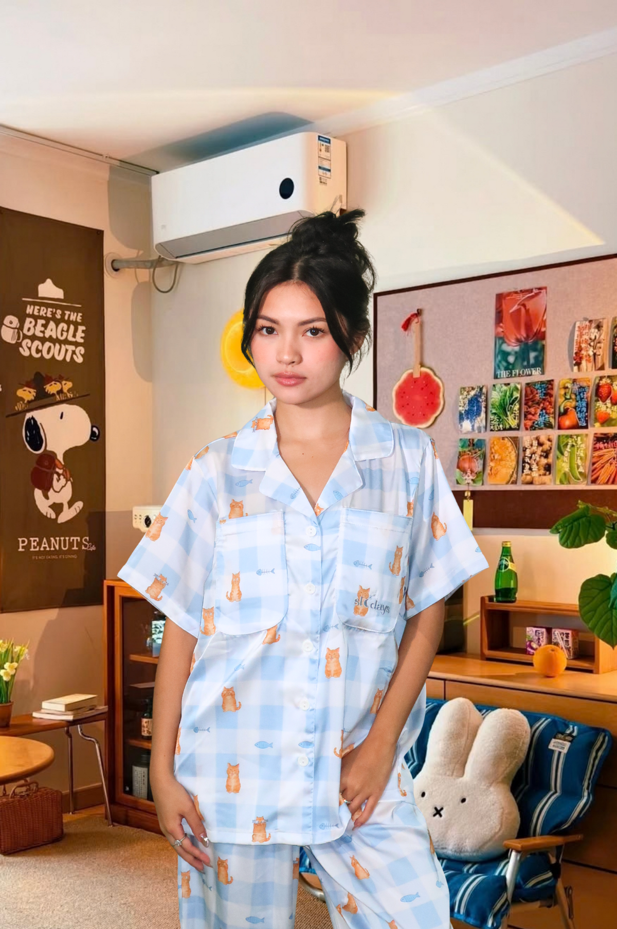 Kitty Oversized Shorts Set
