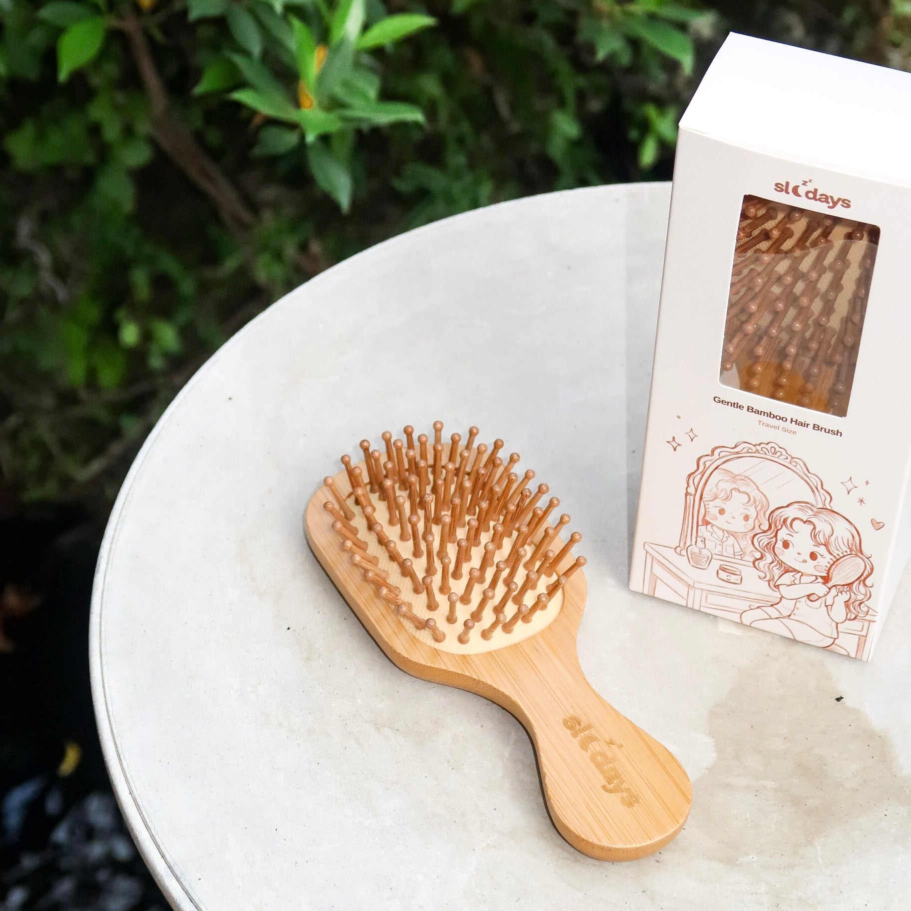 Gentle Bamboo Hair Brush Travel Size