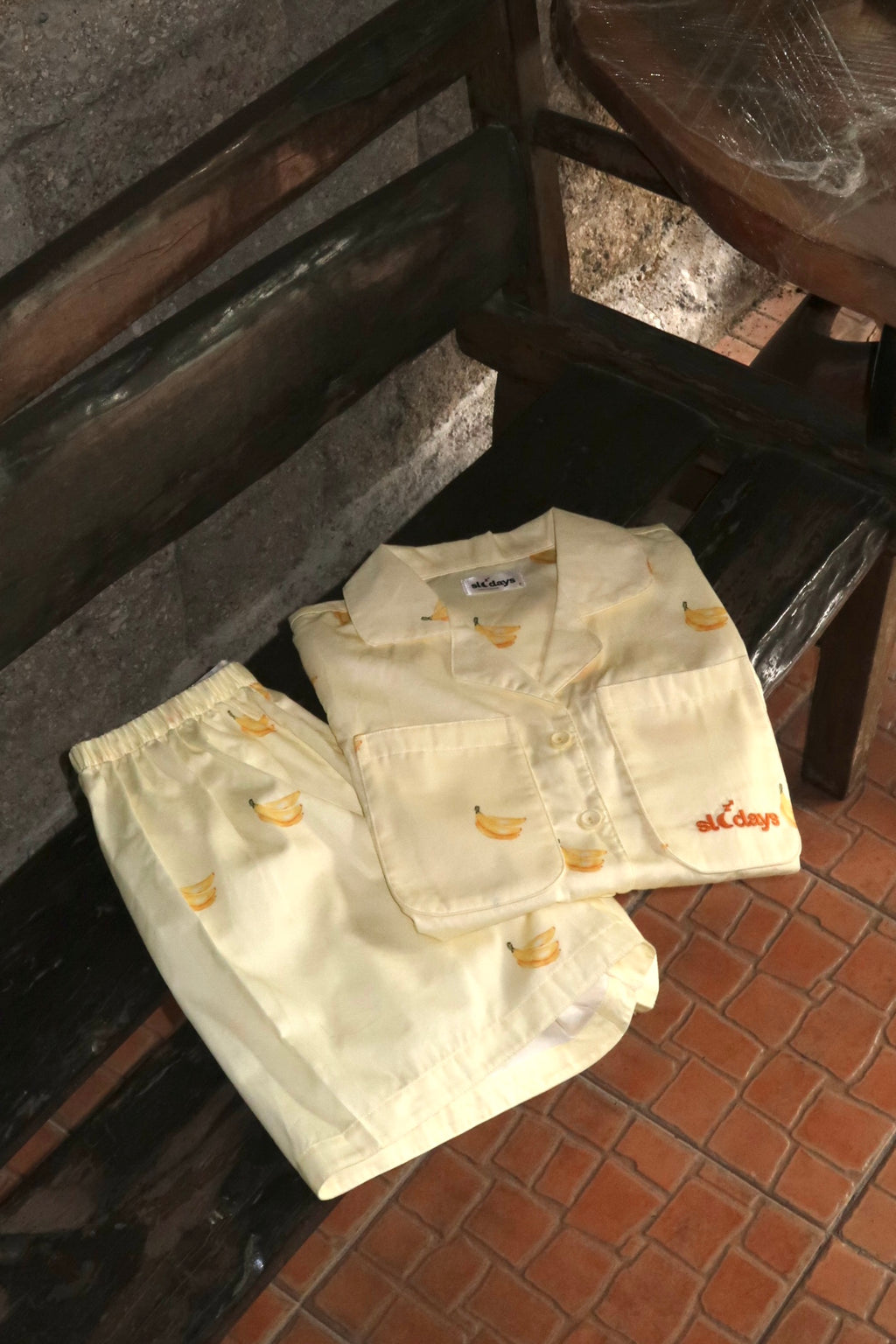 Banana Cotton Oversized Shorts Set