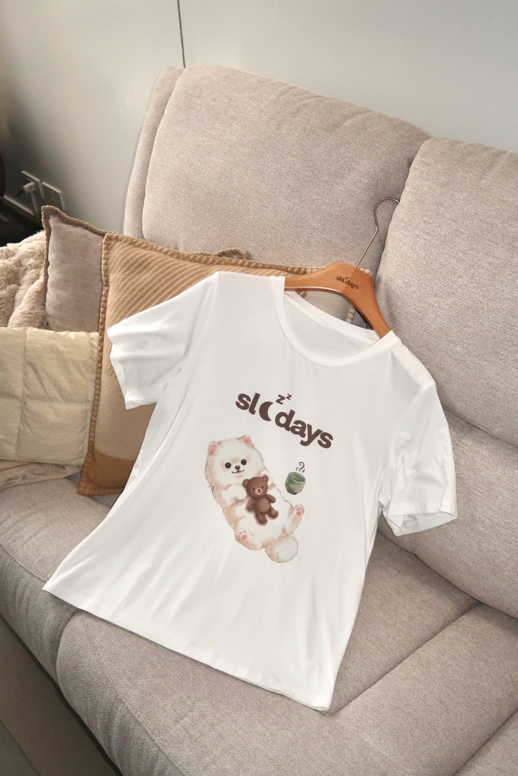 Pom Pom Oversized Modal Non-Padded T-Shirt Set