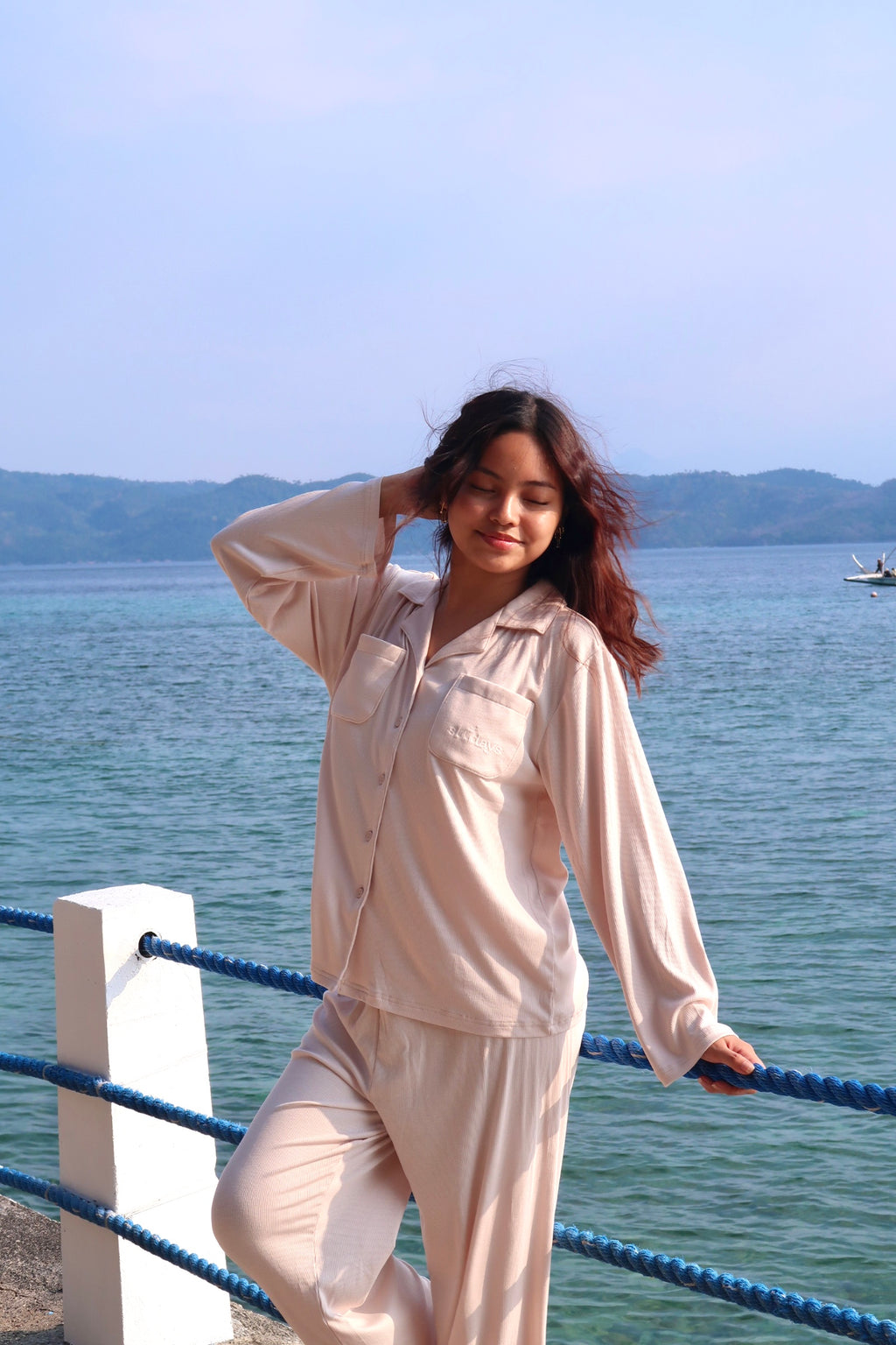 Blush Pink Oversized Cloud Pajama Pants Set