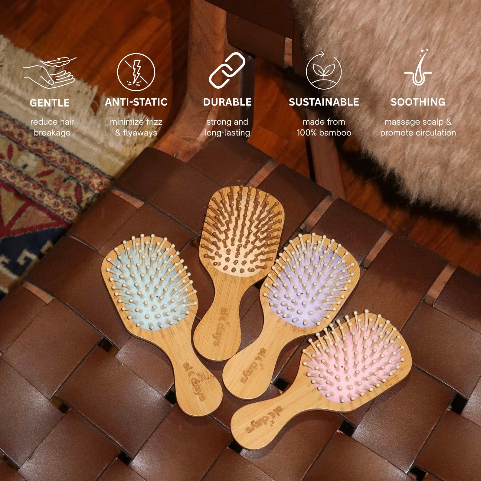 Gentle Bamboo Hair Brush Travel Size