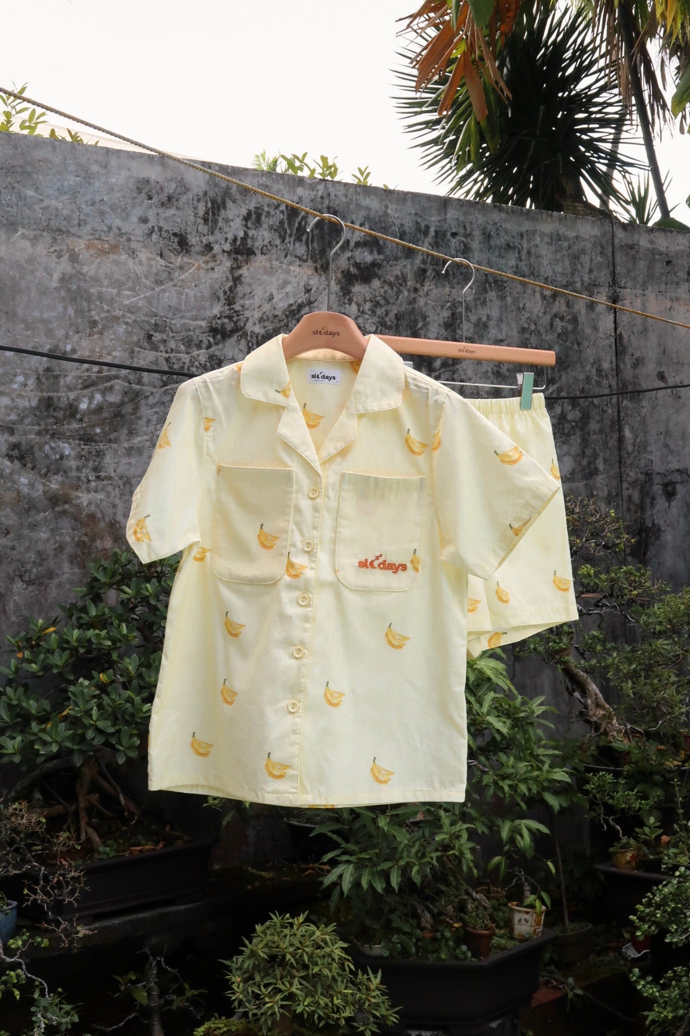 Banana Cotton Oversized Shorts Set
