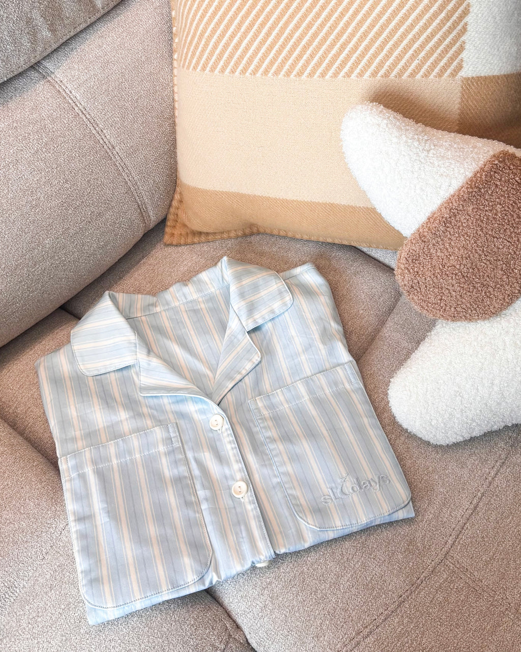 Blue Horizon Cotton Oversized Pants Set